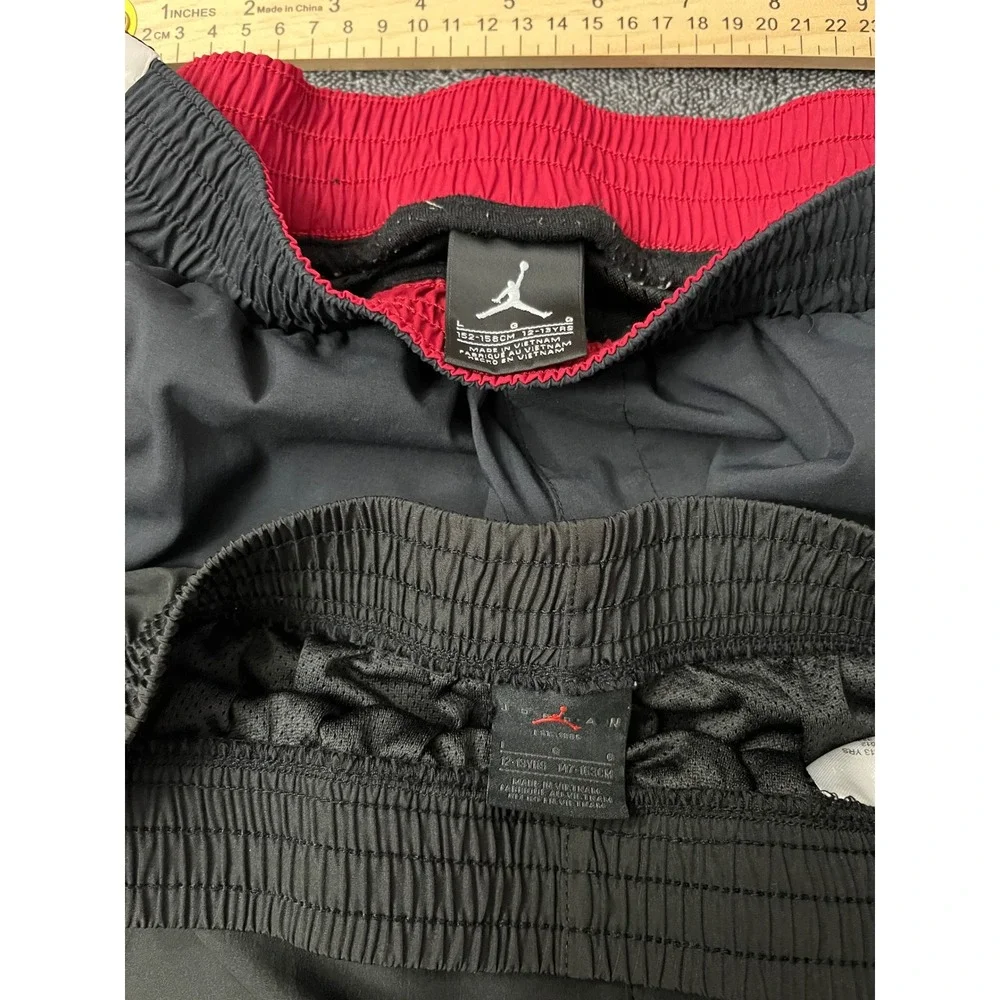 Kids Jordan Track Pants Bundle Black Snap Tear Away Joggers Size‎ Large 12-13Y